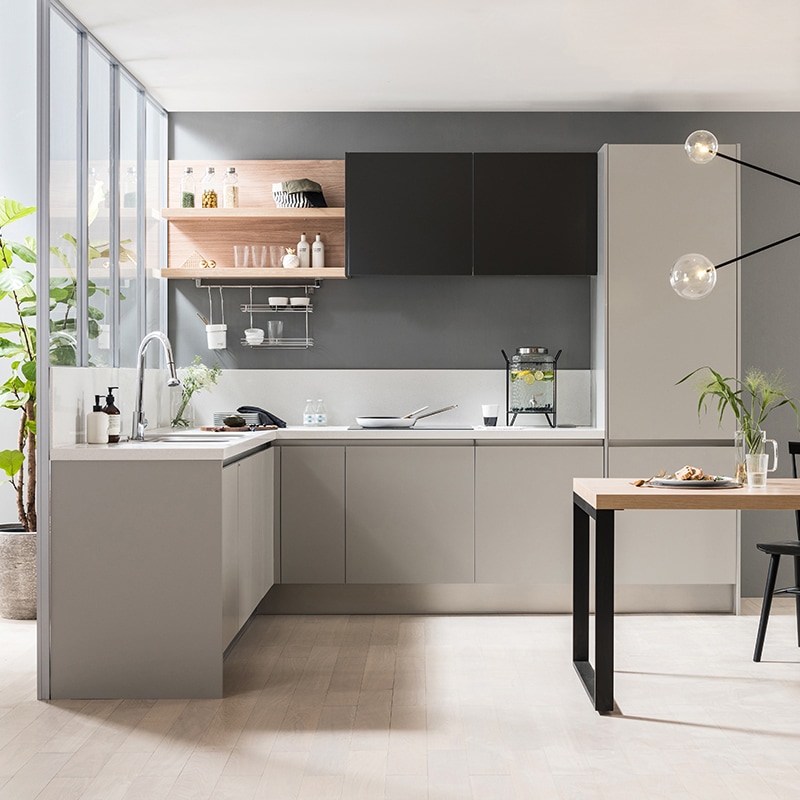 리바트 집테리어 몬트 주방 싱크대 시공 - 16. 6.2m(ㄱ자/멀티수납형) 