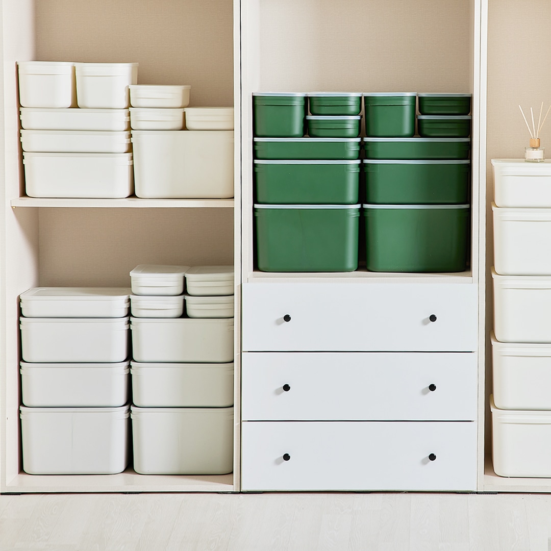 씨밀렉스 1+1 닛띵 담담 다용도 리빙박스 수납바구니 팬트리 정리함 5종 - Small 2호 1+1_화이트