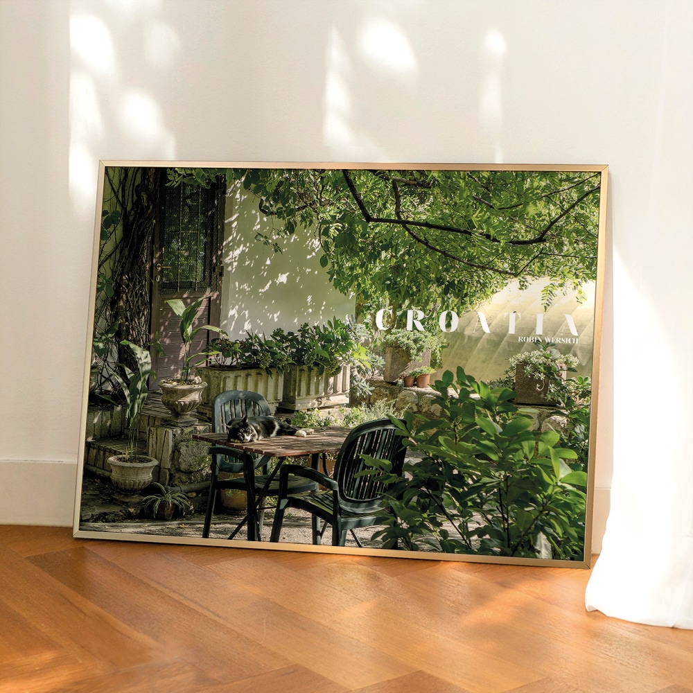 아트밀 쉼이 있는 여행사진 액자 - 83 크로아티아 오후의휴식 - (대형) 50x70cm 액자완제품_ 샴페인골드