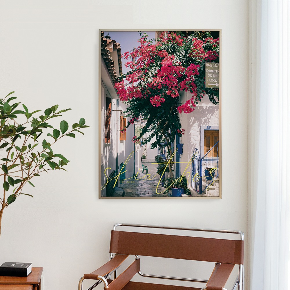 아트밀 쉼이 있는 여행사진 액자 90종 - 03 스키아토스 - (소형) A4 액자완제품_ 샴페인골드