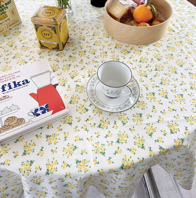 살림씨 프룻캔디 린넨 식탁보 홈 카페 파티 공방 캠핑 테이블보 5size - 렌넨_4인정사각(135X135cm)