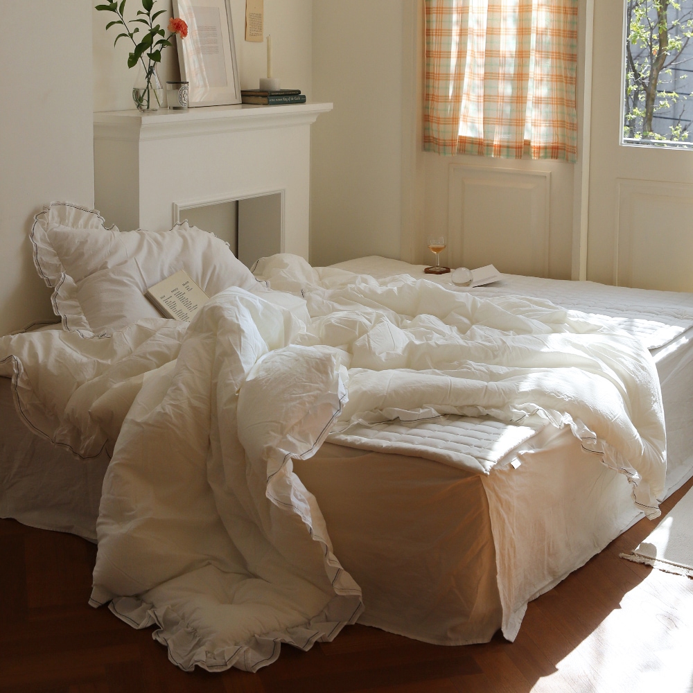 메종드룸룸 딜라이트 프릴 차렵 베딩세트 4colors