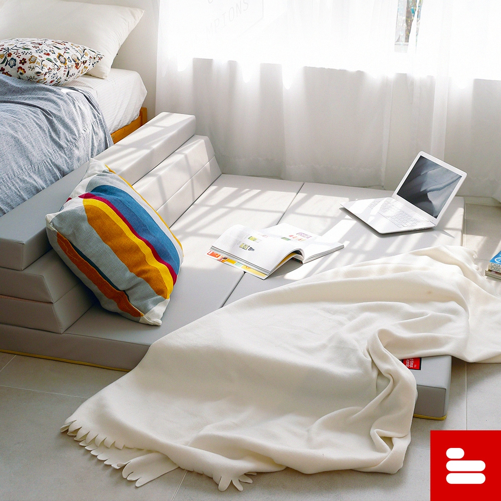 [오늘출발] [신상품] 더블샵 더블샵 듀얼PU/워싱순면 5단 접이식 매트리스/쇼파베드 - 5단 135_듀얼PU 그레이