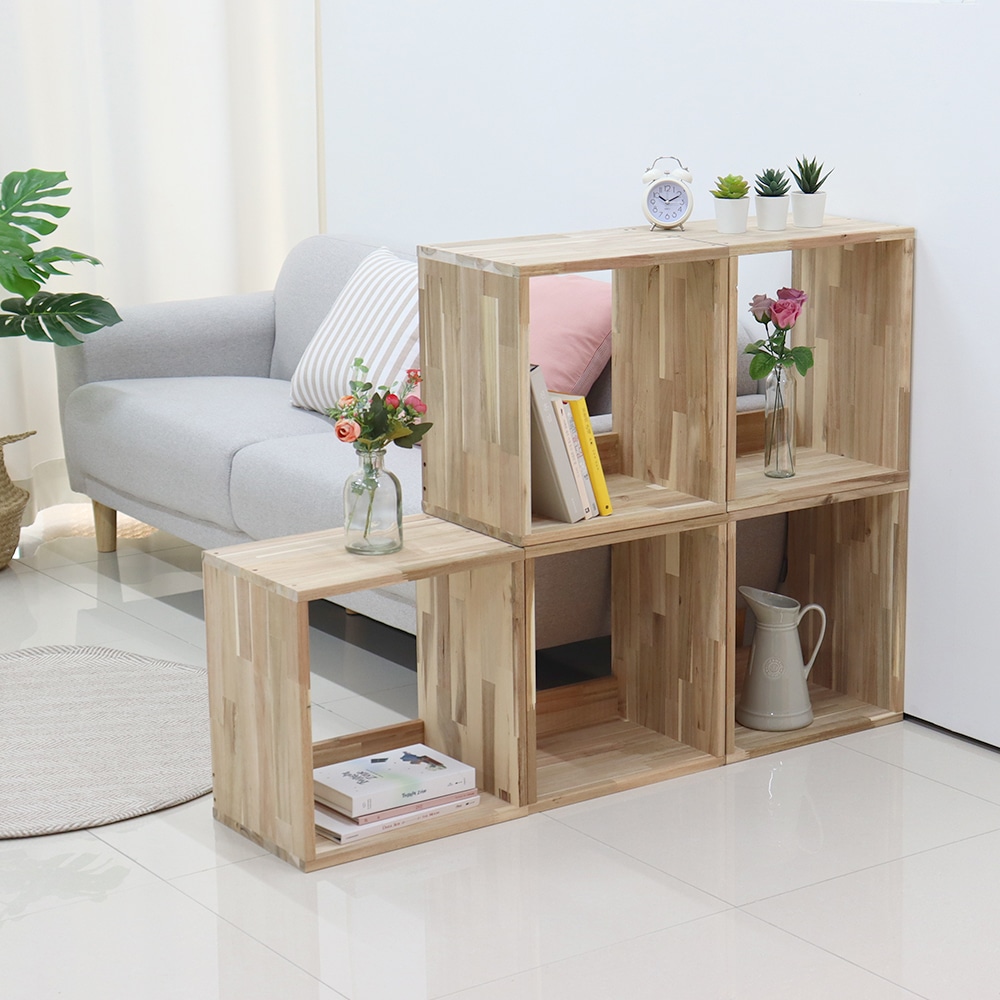 다니엘우드 원목 공간박스 큐브 파티션 수납장 