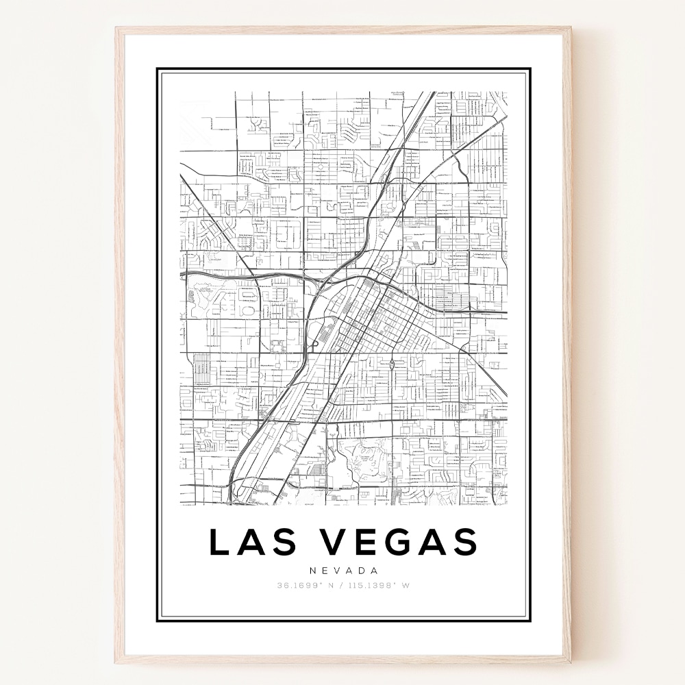 [신상품]로얄블루아트샵 미국 네바다주 라스베가스 Nevada Las Vegas 카지노 도시 지도 맵 액자