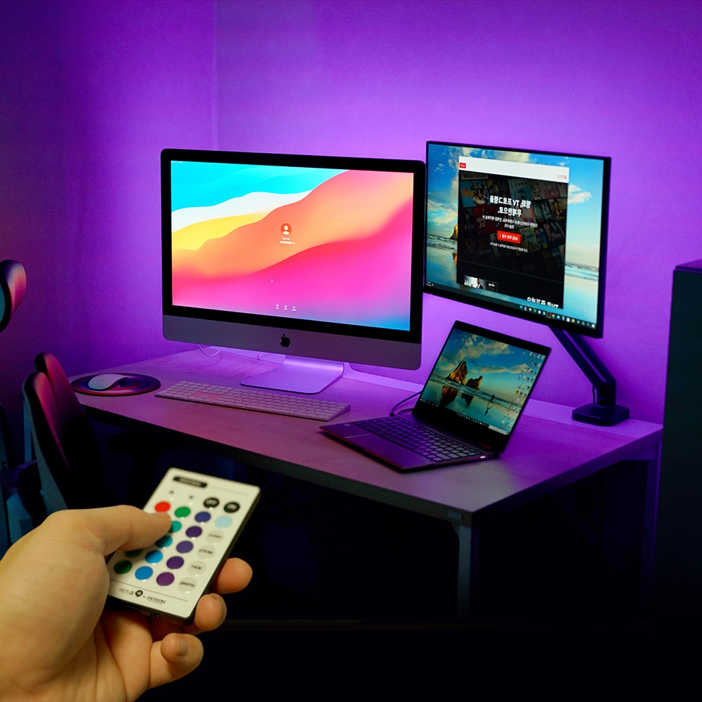 데이홈 DIY 간접조명 RGB 풀컬러 LED 무드등 PC방 모니터 간접등 전구 붙이는 조명 5종