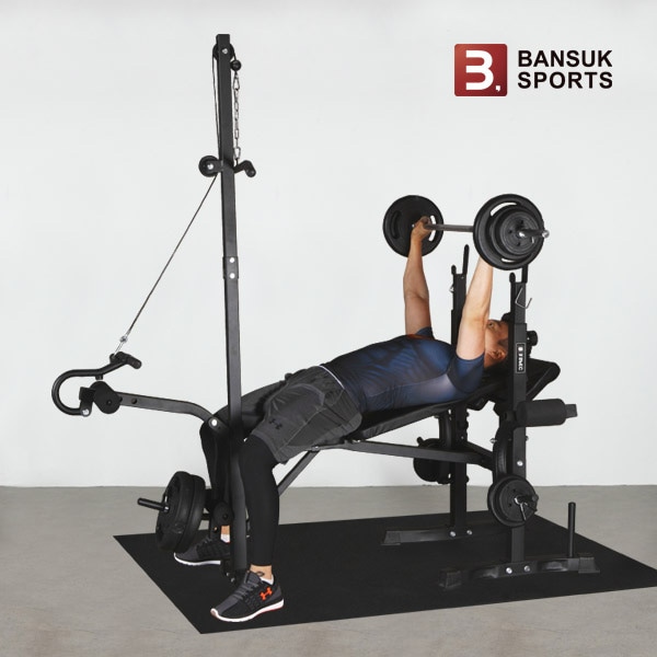 반석스포츠 디럭스벤치(단품) 벤치프레스 랫풀다운 각도조절벤치 헬스벤치 운동벤치