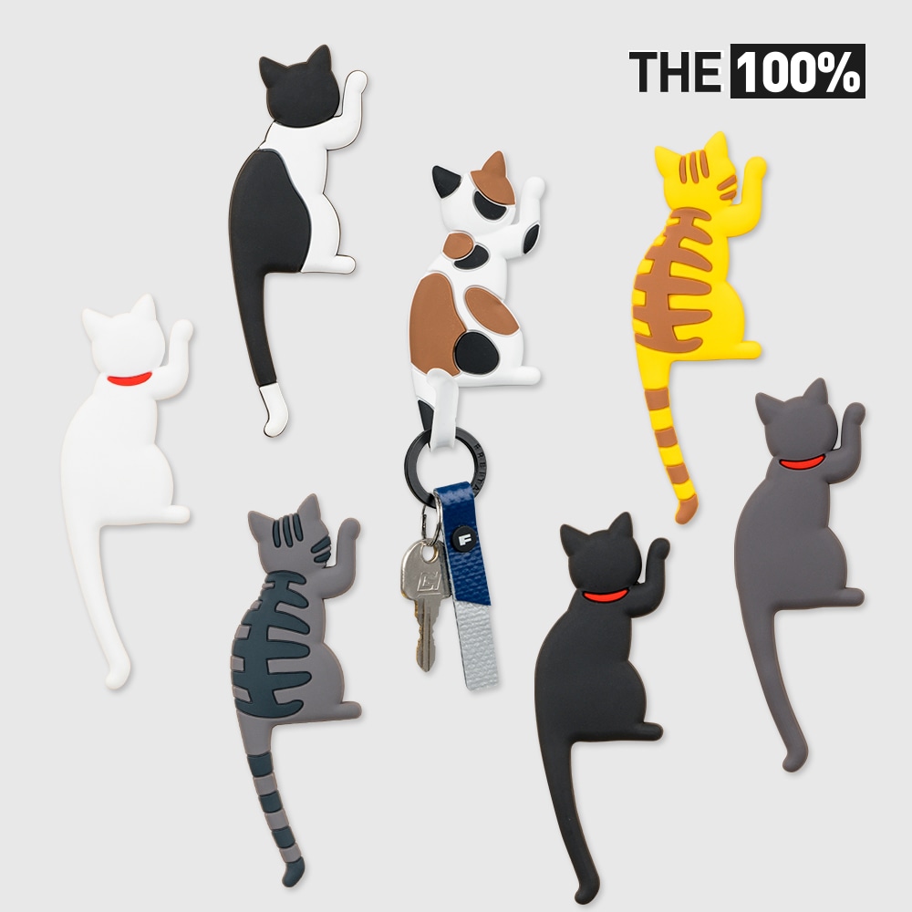 [오늘출발] [신상품] THE 100% 냥냥펀치 고양이 동물 현관 마스크 걸이 자석 후크 다용도 고리