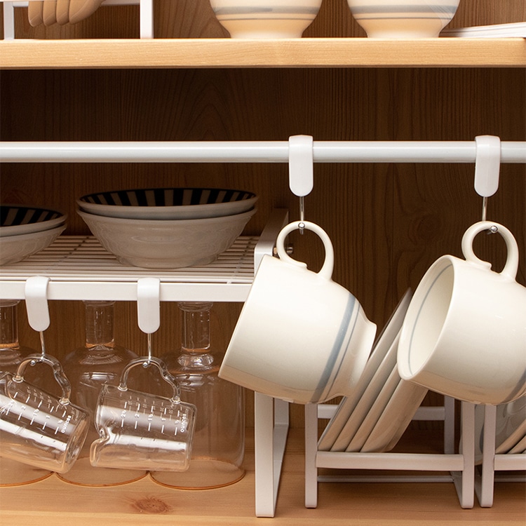 [이우아여사][오늘출발][신상품]이우아여사 화이트 커튼봉 압축봉 고리 후크 7개 세트(CRH0006)