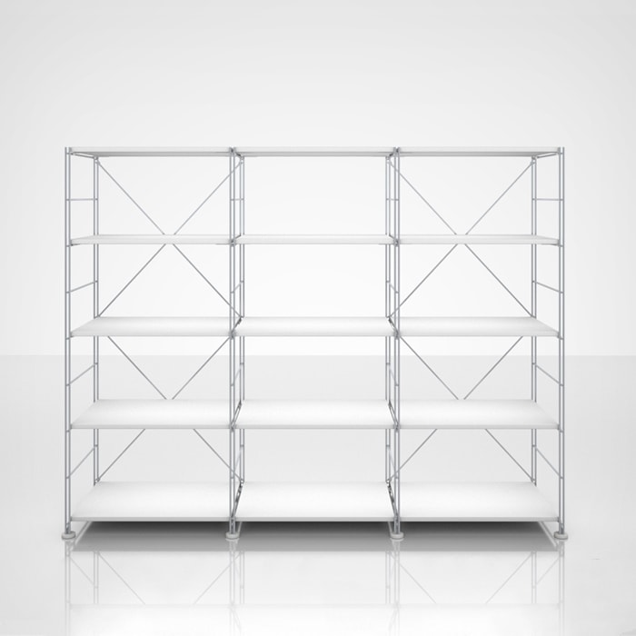 [신상품] 펀잇쳐스 거실수납장 와이어수납 4단 W1800 사무용 인테리어 서재 책장 거실서재화