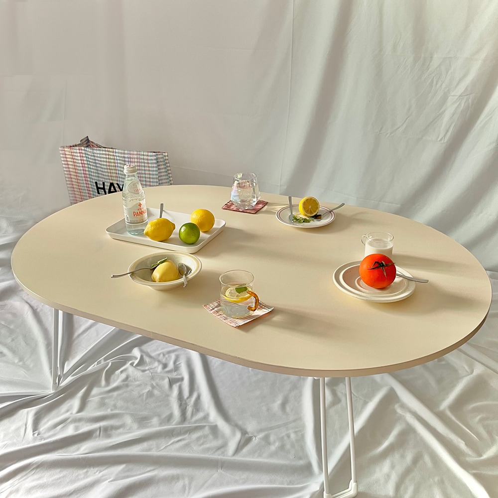 [에꼬드에꼬][신상품]에꼬드에꼬 초대형 라운드 오브제 접이식 테이블 1200800 6colors