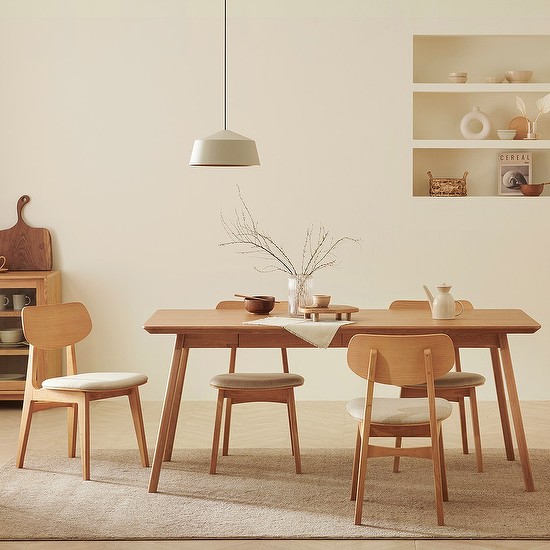 [신상품] 한샘 한샘몰pick 더메이드 리브 6인 원목수납 식탁 원목 의자세트