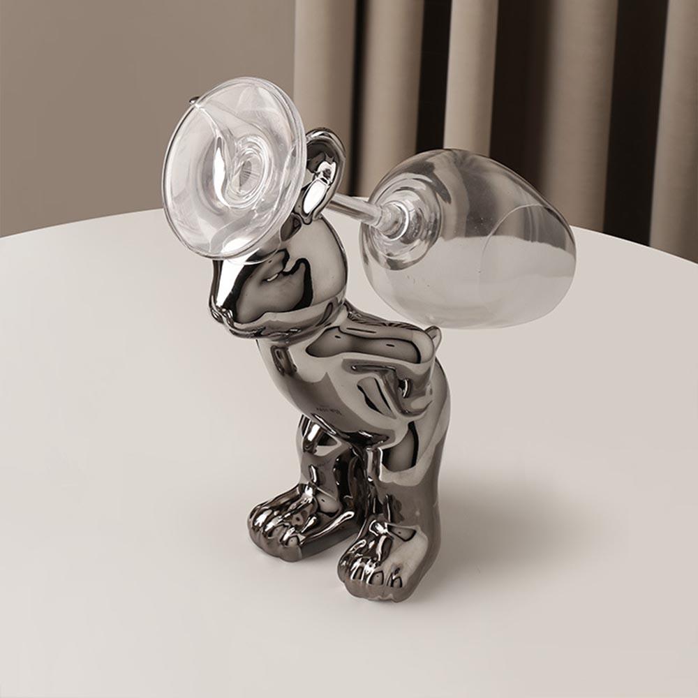 [신상품]Rome&Glas [해외] 롬앤글라스 오브제 와인렉 와인잔거치대 서있는토끼