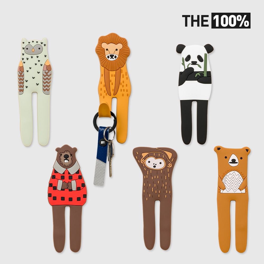 [오늘출발] [신상품] THE 100% 사파리 동물 현관 마스크 걸이 자석 후크 다용도 고리