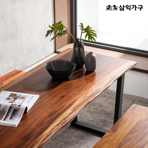 삼익가구 넬리 로즈우드 우드슬랩 6인용 식탁 테이블 