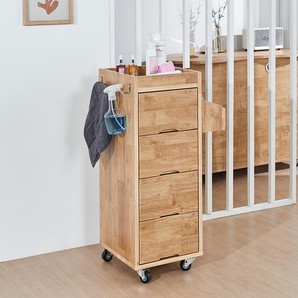 [다하미가구][신상품]다하미가구 아리스타 원목 이동식 서랍 트롤리 미용 트레이