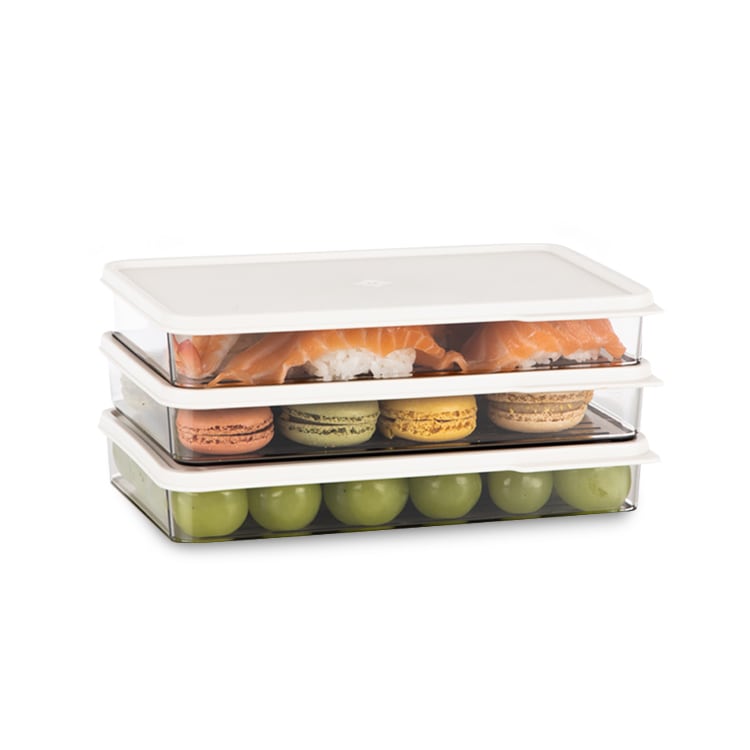 인콕 인콕 크린킵스 냉장고 정리용 투명 밀폐 보관용기 납작이 600ml 3개