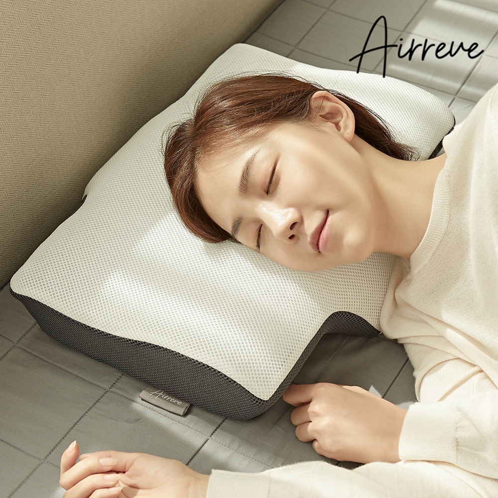 에어레브 NEW 1+1 투사이드 경추 기절 베개 시원한공기순환 진드기방지 친환경모달커버