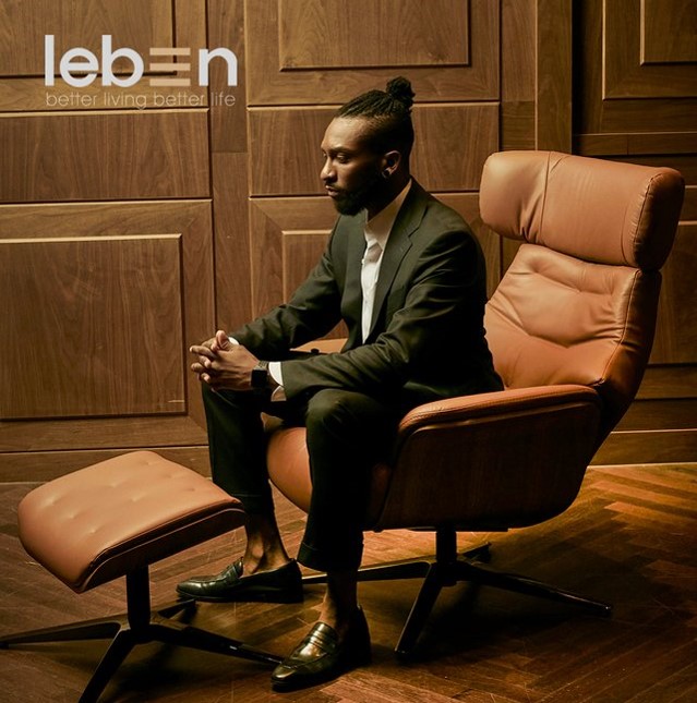 레벤 Signature 마티니 천연면피가죽 1인 리클라이너 소파+스툴 