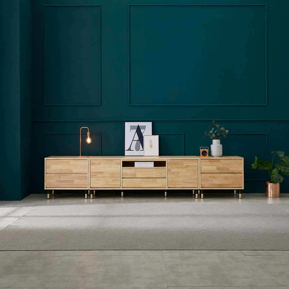 퍼니아트 고무나무 원목 코아 티비다이 TV거실장 2700 1color 