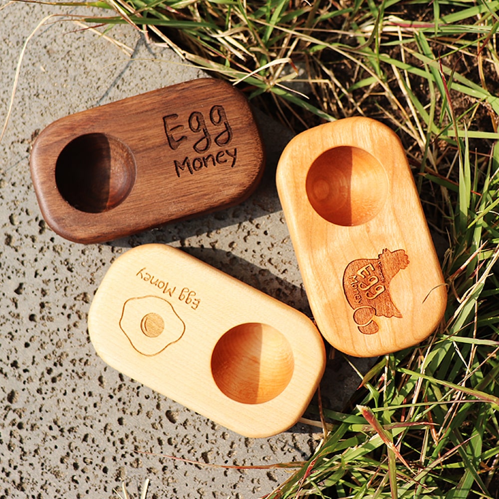 모먼트 원목 우드 에그트레이 계란홀더 달걀 받침대 정리 보관함 에그머니 1구