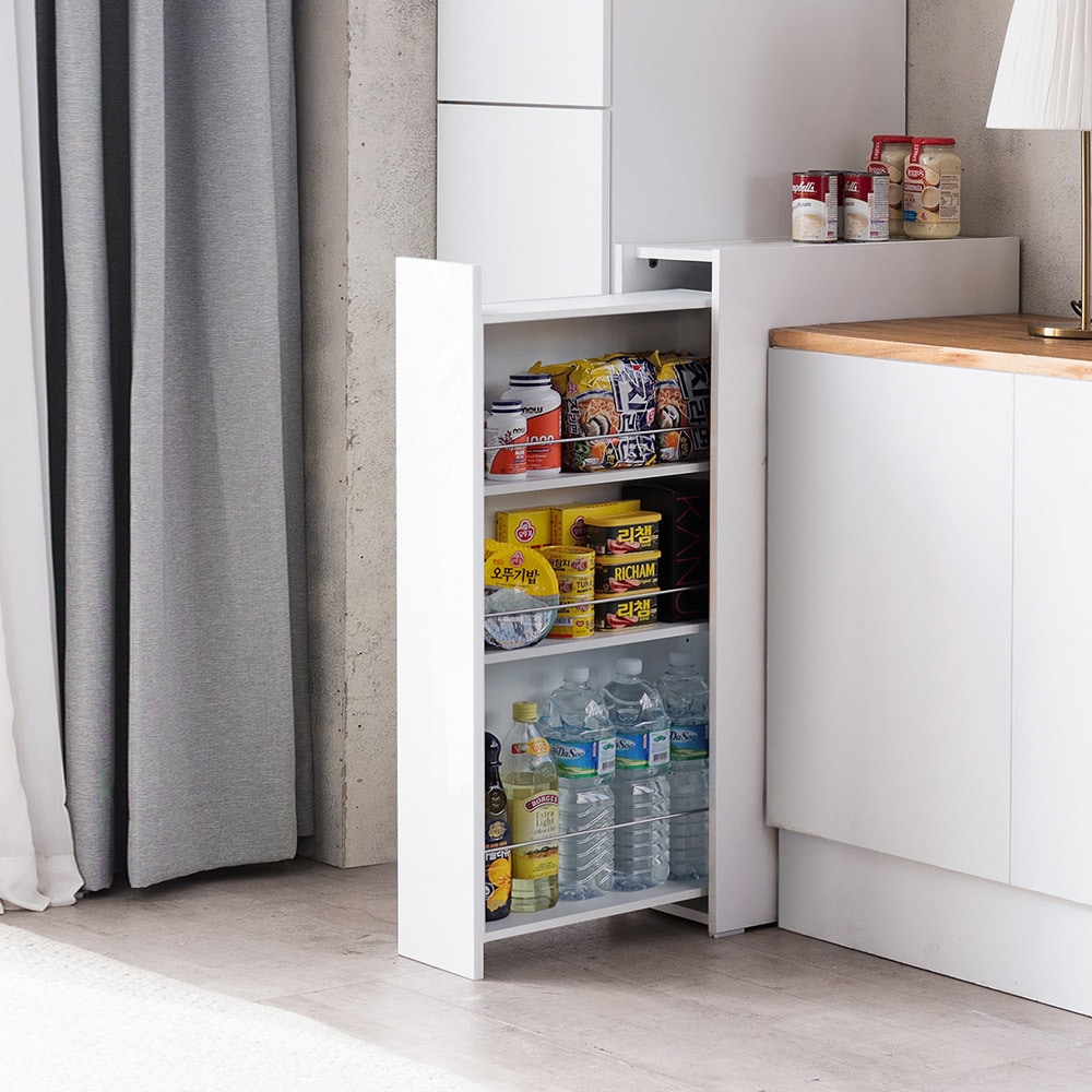 [신상품] 리센트 랩소디 핸들리스 슬라이딩 틈새 수납장200