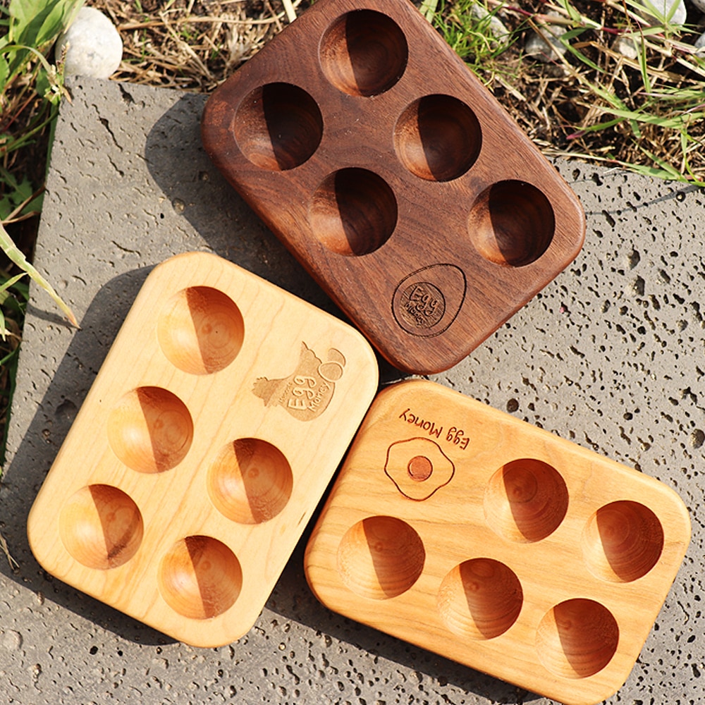 모먼트 원목 우드 에그트레이 계란홀더 달걀 받침대 정리 보관함 에그머니 5구