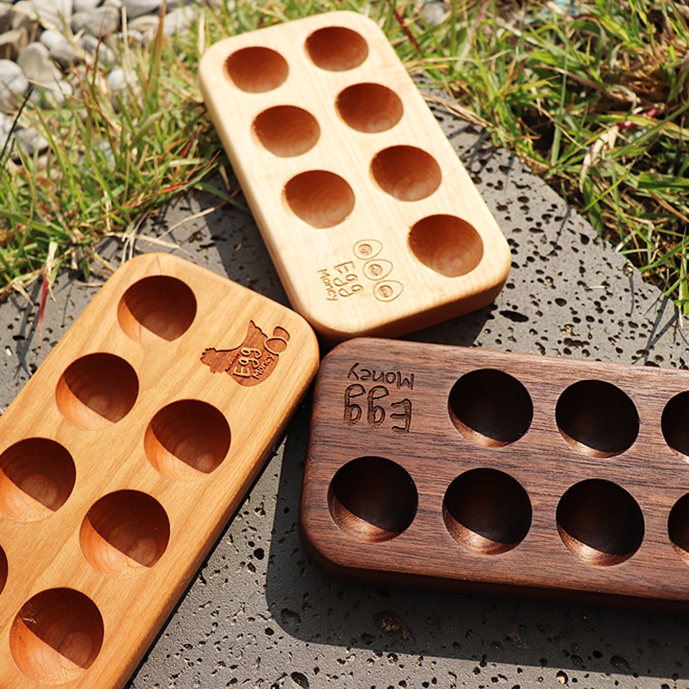모먼트 원목 우드 에그트레이 계란홀더 달걀 받침대 정리 보관함 에그머니 7구