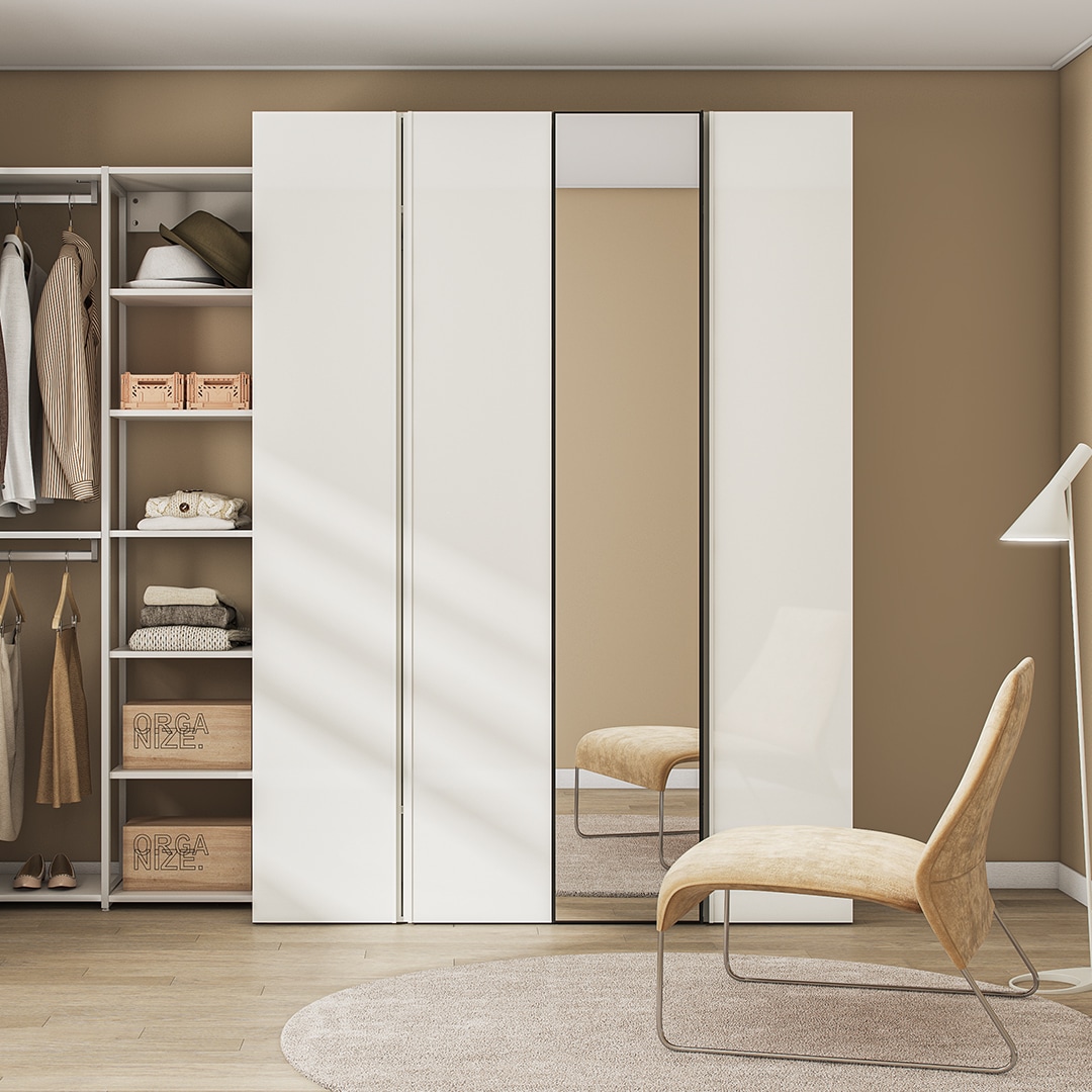 한샘 샘베딩 클로즈 거울옷장세트 160cm(높이216cm) 행거형 