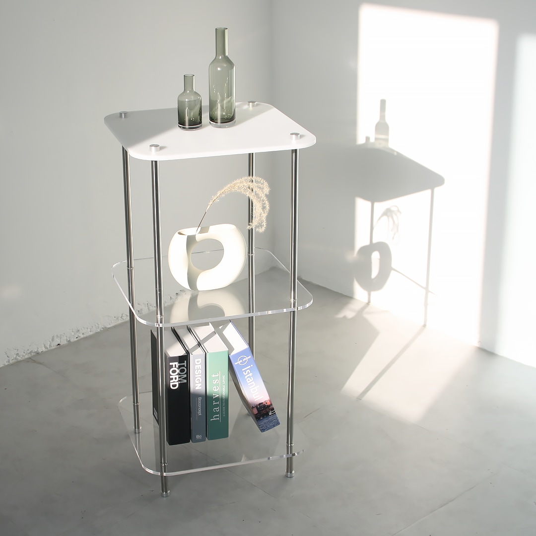 [아크리코][신상품]아크리코 모듈 아크릴 미니테이블 1x2 보조 협탁 선반 카페소품 7color - 정사각