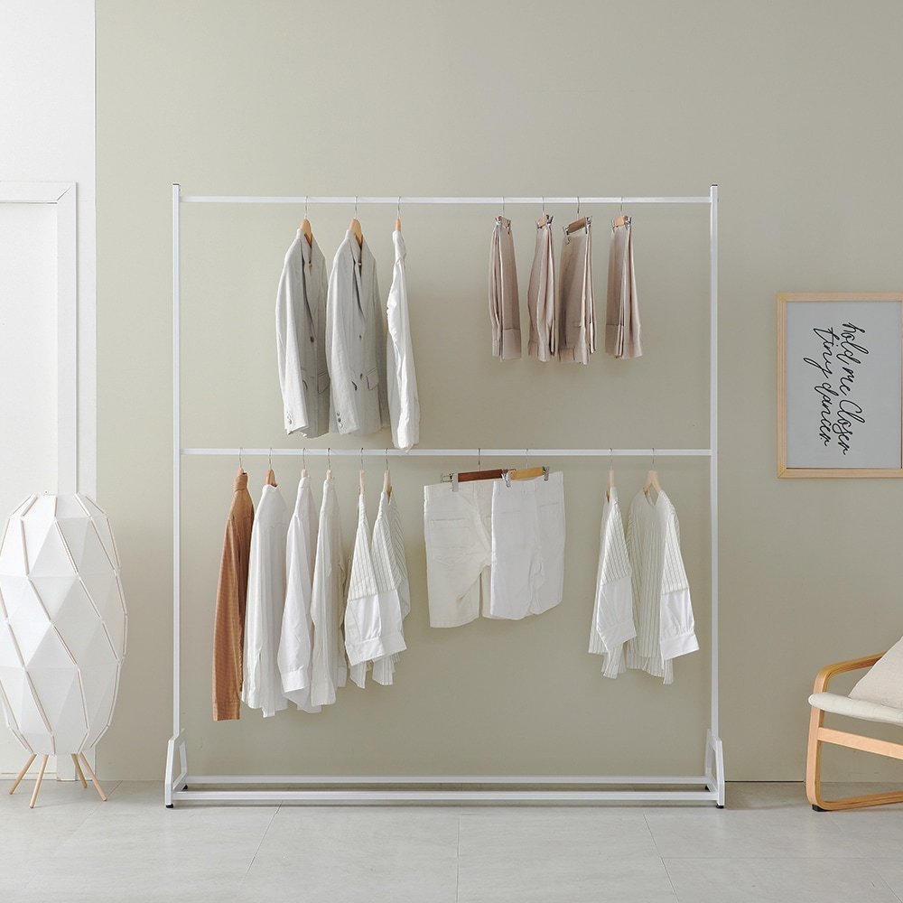 예투가구 프라임 1800 철제 와이드 2단 행거 