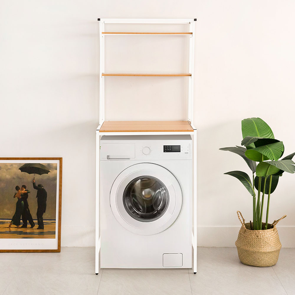 가구느낌 폴세탁기선반 3단 베란다 수납장 2colors 