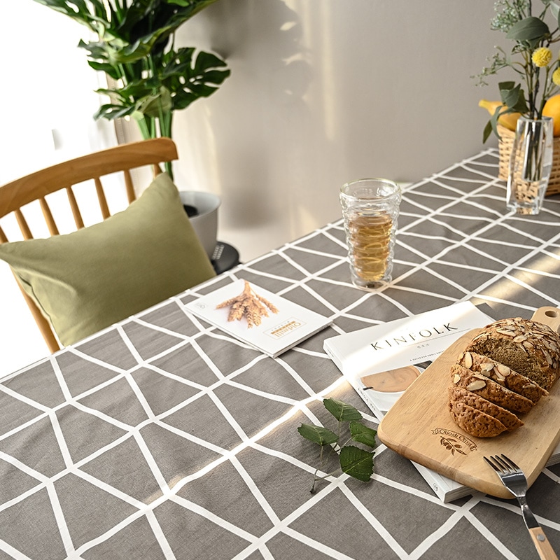 더스케치 브릭 옥스포드면 사각 테이블 식탁보