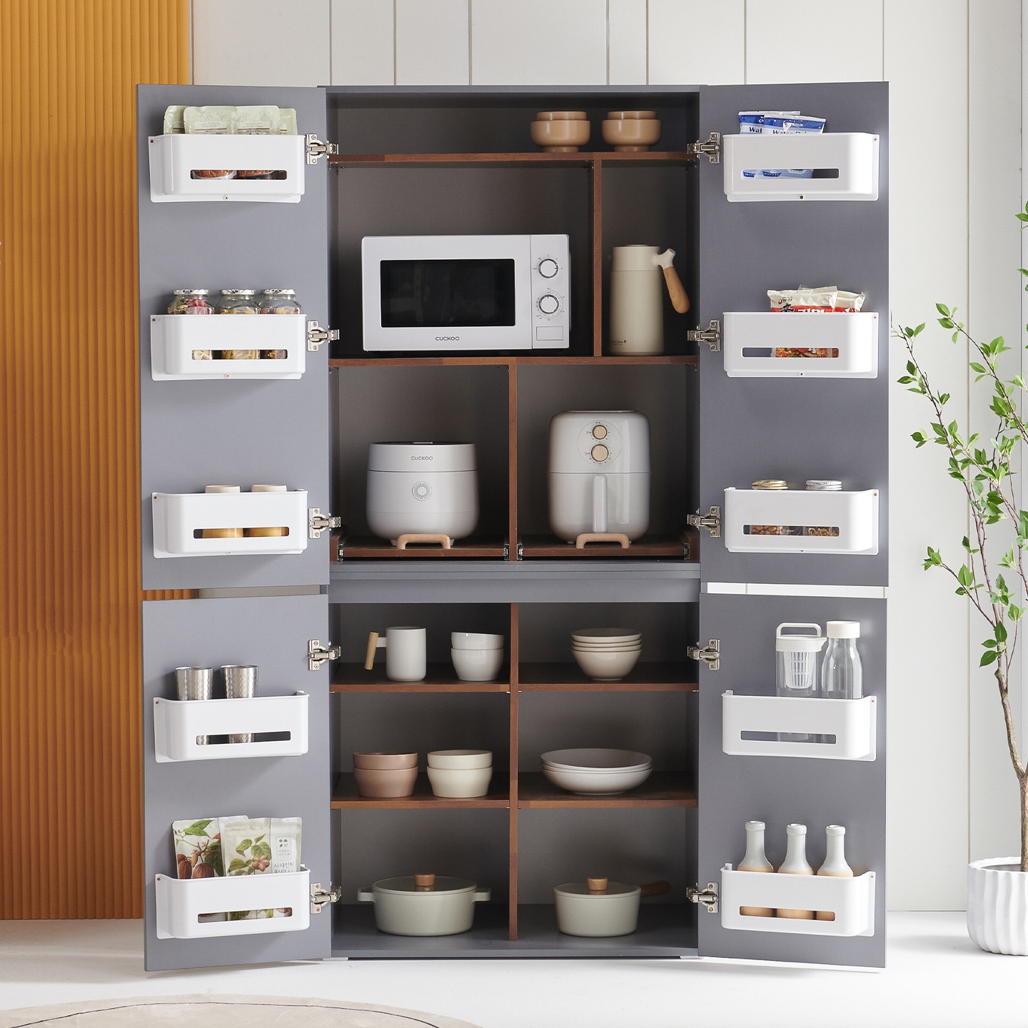 [신상품] 블랑누보 탈린 주방 냉장고 옆 팬트리 수납장 800 (2colors)