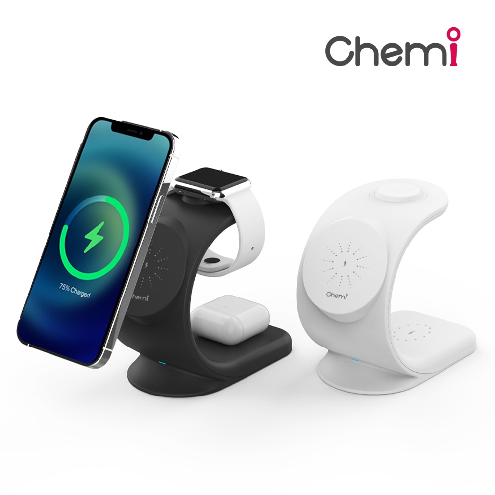 케미 3IN1 15W 무선충전기 아이폰/맥세이프/에어팟/워치