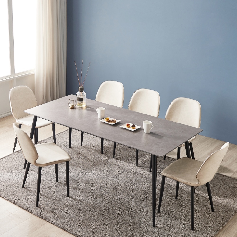 이노센트 푸다 포세린 세라믹 6인 1800 식탁세트 (식탁의자6) 6colors 