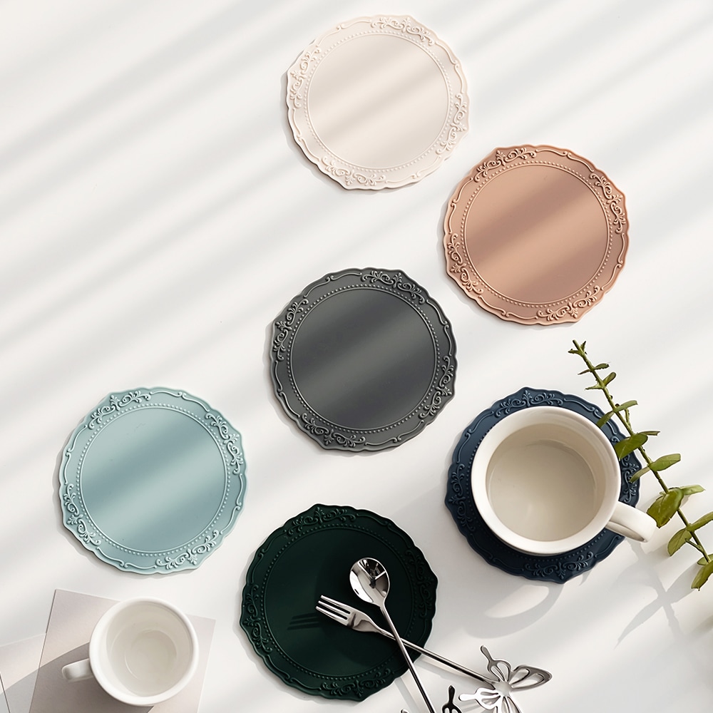 플라이토 국산 실리콘 아모르 컵받침 티코스터 12cm