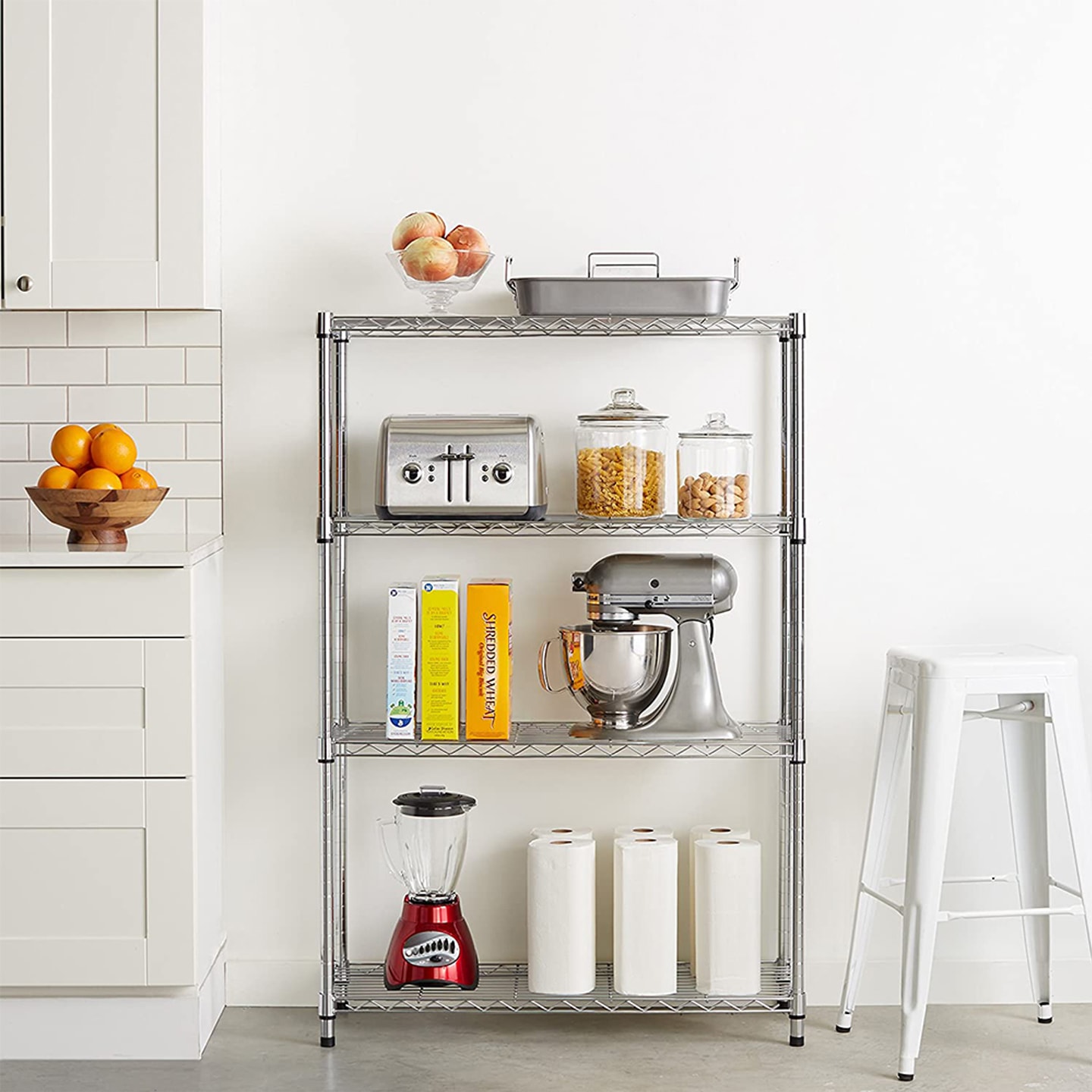 [신상품] 정리중독 메탈 이동식 다용도 선반 철제 스탠드 수납 메탈랙 4단 - 450 / 4단