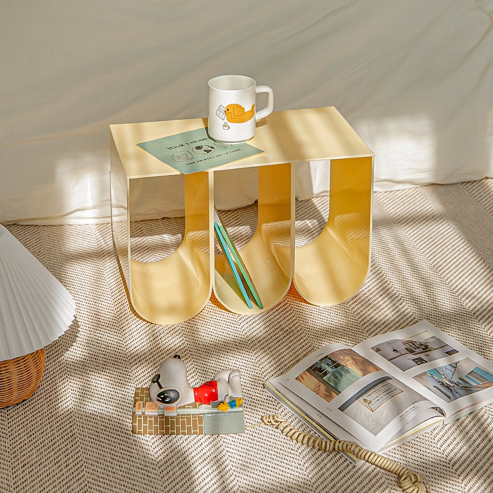 [오늘출발] [신상품] 트렌데코 아크릴 3단 미니 협탁 책꽂이 사이드 테이블