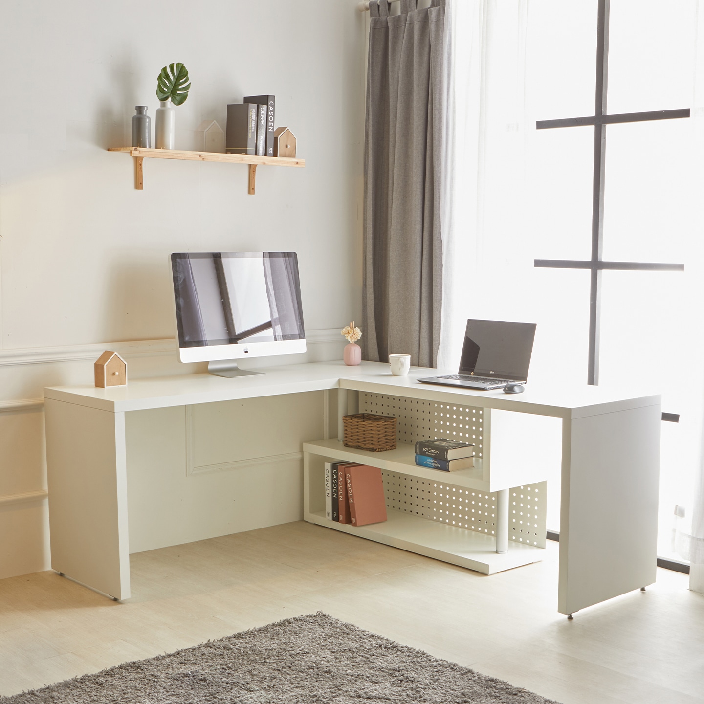 [신상품] 공간철학 라이노 모서리 ㄱ자 코너형 책상 2colors 2types