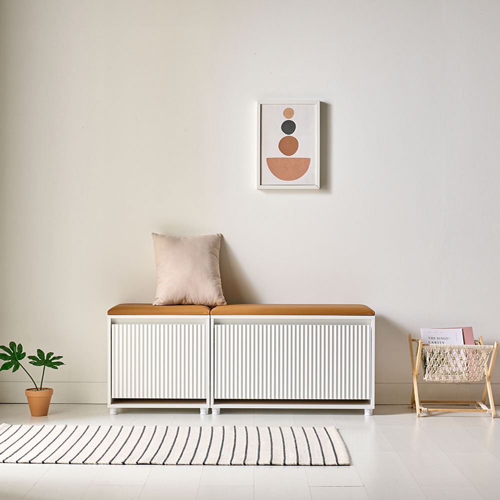 화이트가구 화이트가구 루바 신발장의자500 