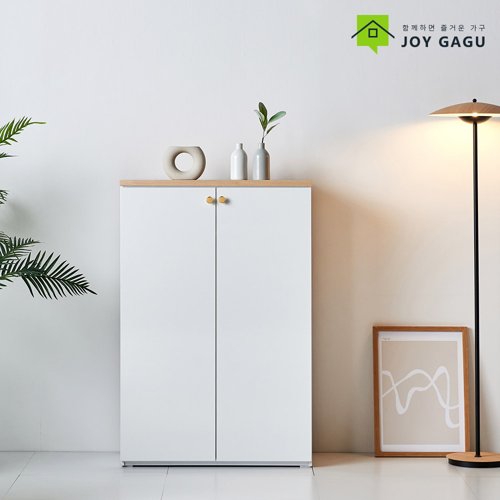 즐거운가구 브리즈 광폭신발장 800중형 사이즈 다용도수납장 깊이35.5cm 2color 