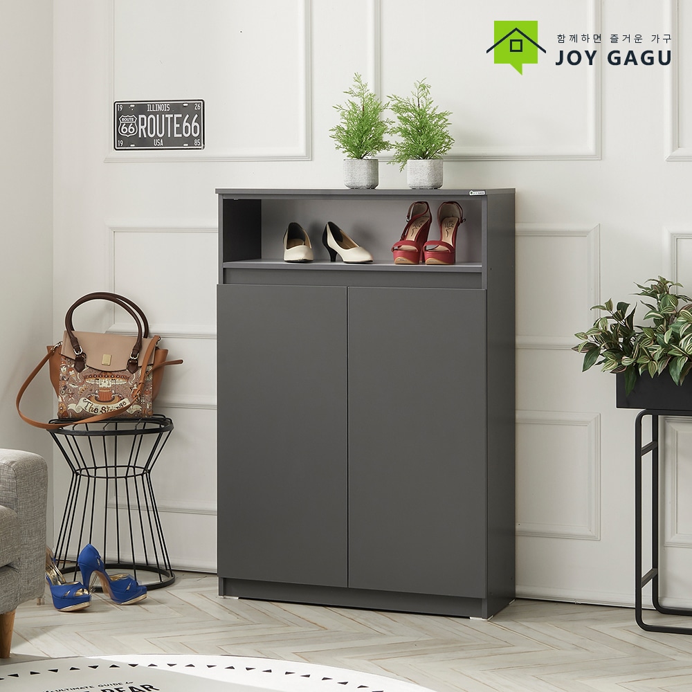 즐거운가구 그레이스 800중형 신발장 다용도수납장 깊이 31.5cm 4color 