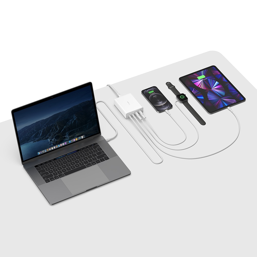 벨킨 부스트업 프로 108W 멀티 4포트 USB-C PD GaN 고속 충전기 WCH010kr