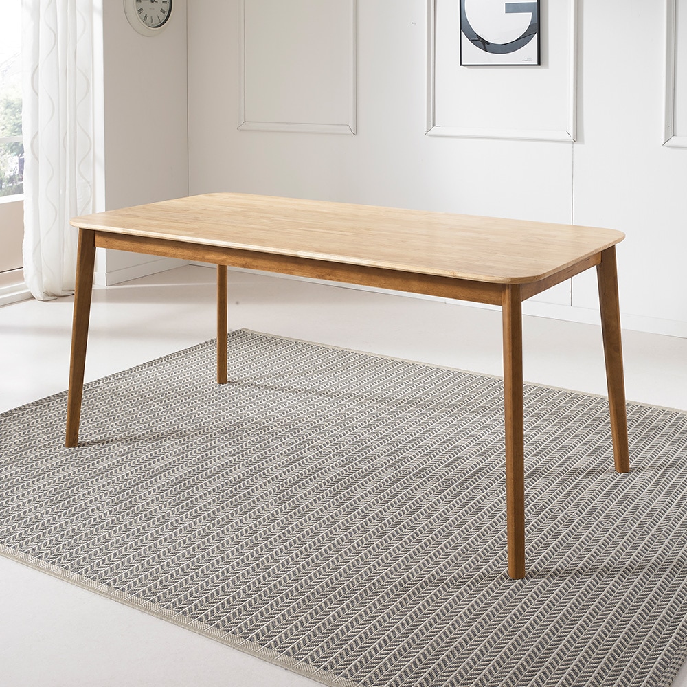 [신상품] 라로퍼니처 아몬드 1650 고무나무 원목 6인 식탁 테이블