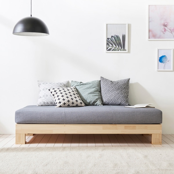 [신상품]모더니가구 카푸치노 천연면피 소가죽/패브릭 원목소파베드 3인용 3colors