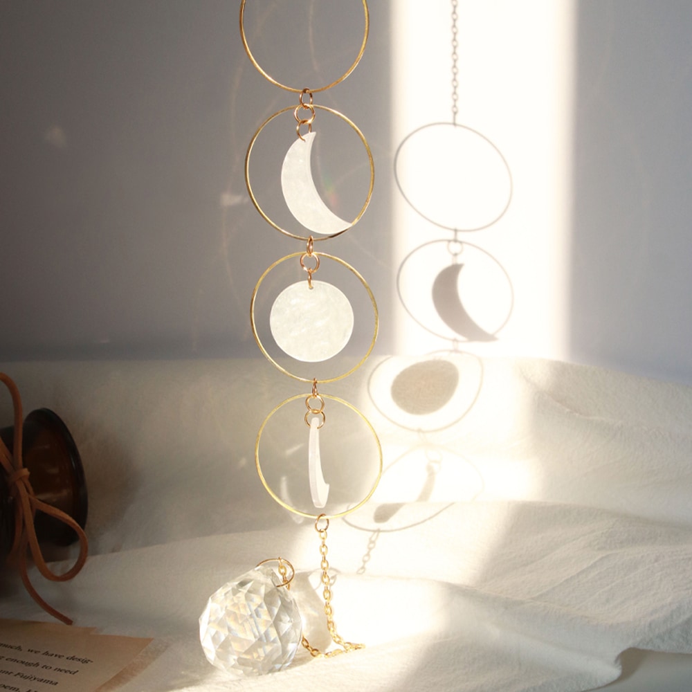 [오늘출발][신상품]플레노 크리스탈 썬캐쳐 천장 월행잉 인테리어 아크릴 모빌 02 라운드문