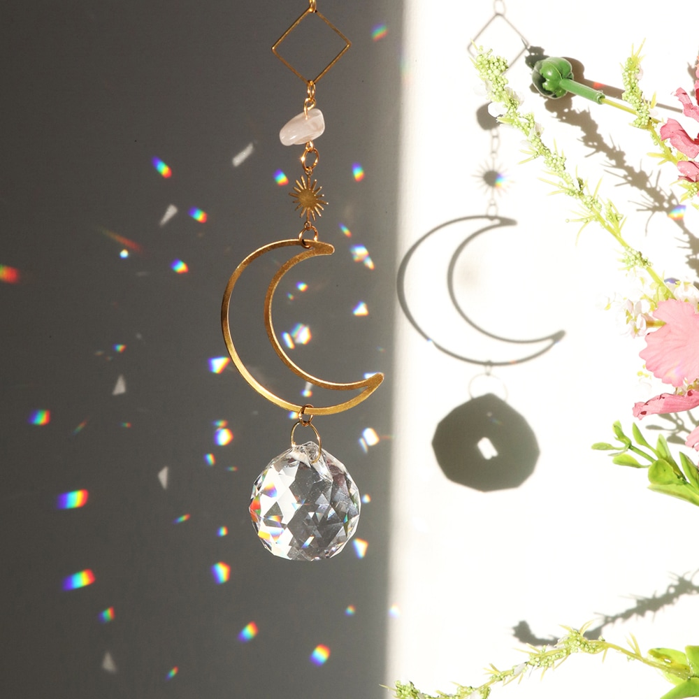 [오늘출발][신상품]플레노 크리스탈 썬캐쳐 천장 월행잉 인테리어 아크릴 모빌 05 선 언드 문