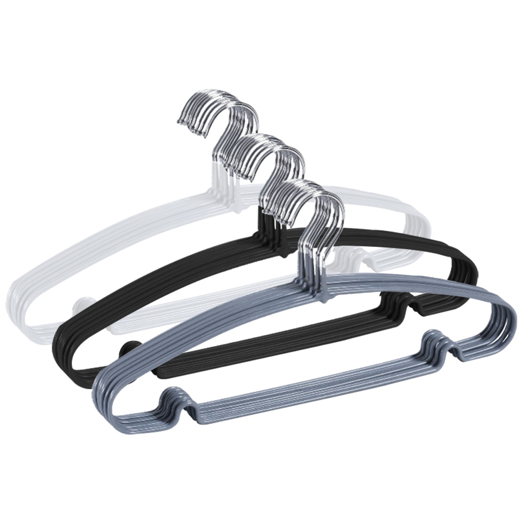 [오늘출발] [신상품] 살림의기술 논슬립 어깨뿔방지 올라운드 스틸 옷걸이 10P