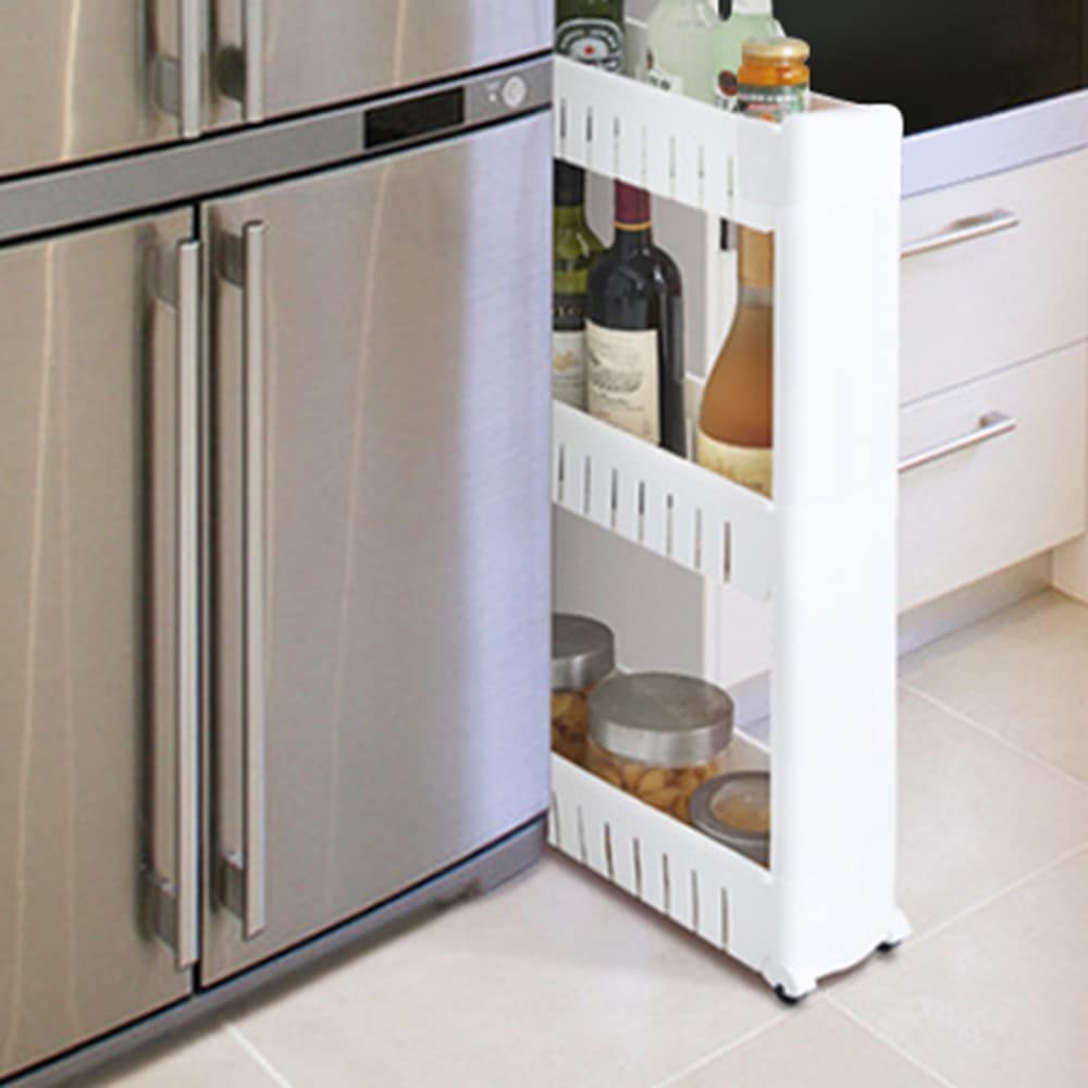 [신상품] 판다스퀘어 세탁실 틈새수납장 세탁기 세탁 세제 선반 수납 3단